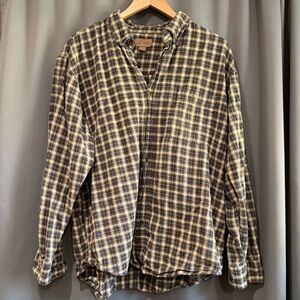 Brown Blue & Yellow Cotton Flannel Shirt from Faded Glory Size XL
